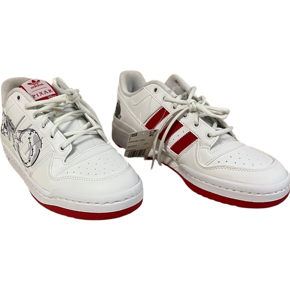 adidas | Shoes | Pixar Adidas Originals Forum Low Footwear White Scarlet  Gx99 Us 85 | Poshmark